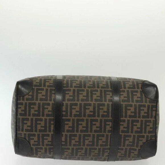 FENDI Zucca Canvas Hand Bag PVC Black Brown Auth 139395 - Picture 7 of 16